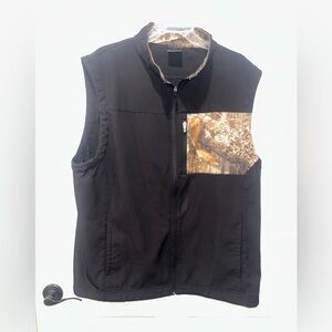 Realtree Black w/ Camo Trim Zip Front Vest Size 2XL